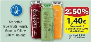 Oferta de True Fruits - Smoothie  Purple, Green O Yellow por 2,79€ en Froiz