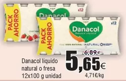 Oferta de Danone - Danacol Liquido Natural O Fresa por 5,65€ en Froiz