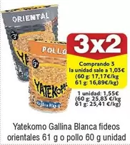 Oferta de Yatekomo -  Gallina Blanca Fideos Orientales por 1,55€ en Froiz