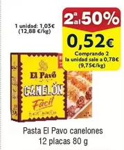 Oferta de Paso - Pasta El Pavo Canelones 12 Placas por 1,03€ en Froiz