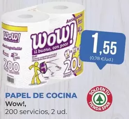 Oferta de Wow - Papel De Cocina por 1,55€ en SPAR Gran Canaria