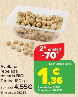 Oferta de Avellana Repelada Tostada BIO por 4,55€ en Carrefour