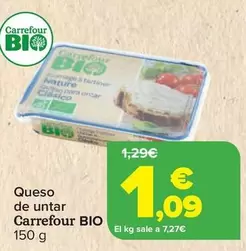 Oferta de Carrefour Bio - Queso De Untar por 1,09€ en Carrefour