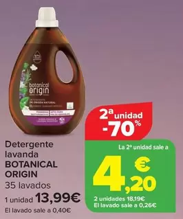 Oferta de Botanical Origin - Detergente Lavanda por 13,99€ en Carrefour