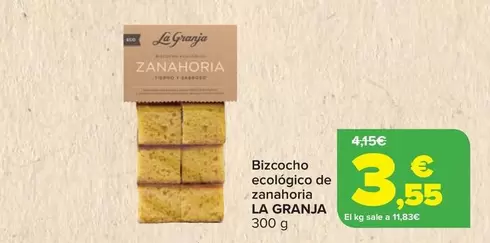 Oferta de La Granja - Bizcocho Ecologico De Zanahoria por 3,55€ en Carrefour