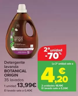 Oferta de Botanical Origin - Detergente Lavanda  por 13,99€ en Carrefour