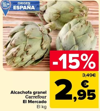 Oferta de Carrefour El Mercado - Alcachofa Granel  por 2,95€ en Carrefour