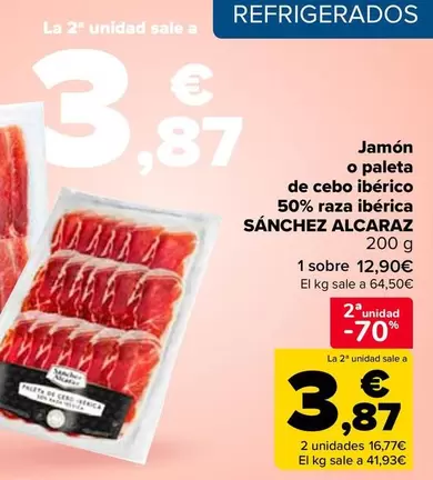 Oferta de Sánchez Alcaraz - Jamon O Paleta De Cebo Iberico 50% Raza Iberica en Carrefour