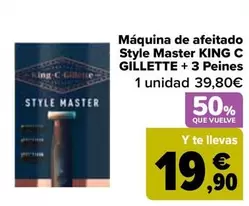 Oferta de Gillette - Maquina De Afeitado Style Master King C en Carrefour