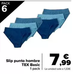 Oferta de Tex Basic - Slip Punto Hombre por 7,99€ en Carrefour