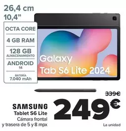 Oferta de Samsung - Tablet S6 Lite por 249€ en Carrefour