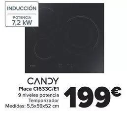 Oferta de Candy - Placa CI633C/E 1 por 199€ en Carrefour