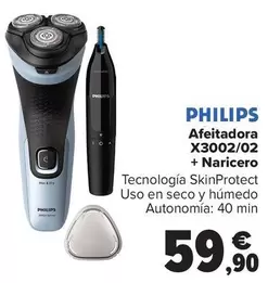 Oferta de Philips - Afeitadora  X300202  + Naricero por 59,9€ en Carrefour