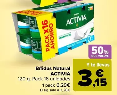 Oferta de Danone - Bífidus Natural Activia en Carrefour