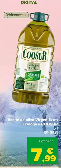 Oferta de Coosur - Aceite De Oliva Extra Ecologico por 39,95€ en Carrefour