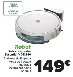 Oferta de Irobot - Robot Aspirador Essential Y-011240 por 149€ en Carrefour