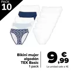 Oferta de Tex Basic - Bikini Mujer Algodon  por 9,99€ en Carrefour