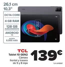 Oferta de TCL - Tablet 10 Gen2 por 139€ en Carrefour