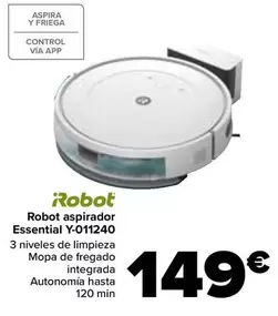 Oferta de Irobot - Robot Aspirador Essential Y-011240 por 149€ en Carrefour