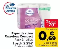 Oferta de Carrefour - Papel Cocina Compact en Carrefour