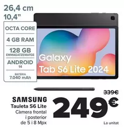 Oferta de Samsung - Tablet S6 Lite por 249€ en Carrefour