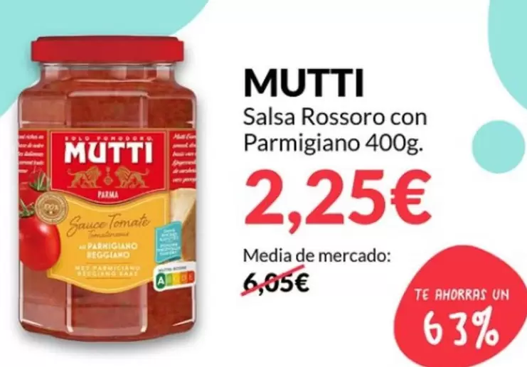 Oferta de Mutti - Salsa Rossoro Con Parmigiano por 2,25€ en PrimaPrix