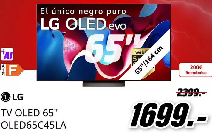 Oferta de LG - Tv Oled 65" Oled65c45la por 1699€ en MediaMarkt