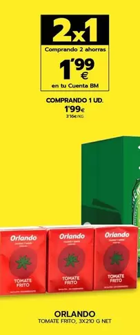 Oferta de Orlando - Tomate Frito por 1,99€ en BM Supermercados