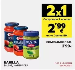 Oferta de Barilla - Salsas por 2,99€ en BM Supermercados