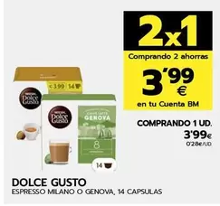 Oferta de Dolce Gusto - Espresso Milano O Genova por 3,99€ en BM Supermercados