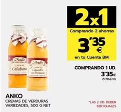 Oferta de Anko - Cremas De Verduras  por 3,35€ en BM Supermercados