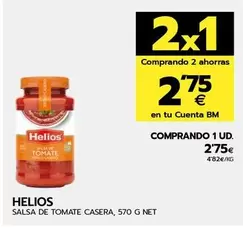 Oferta de Helios - Salsa De Tomate Casera por 2,75€ en BM Supermercados