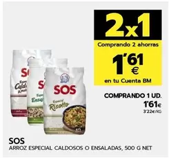 Oferta de Sos - Arroz Especial Caldosos O Ensaladas por 1,61€ en BM Supermercados