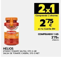 Oferta de Helios - Salsa De Tomate Casera por 2,75€ en BM Supermercados