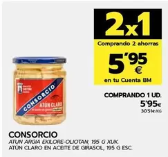 Oferta de Consorcio - Atún Claro En Aceite De Girasol por 5,95€ en BM Supermercados