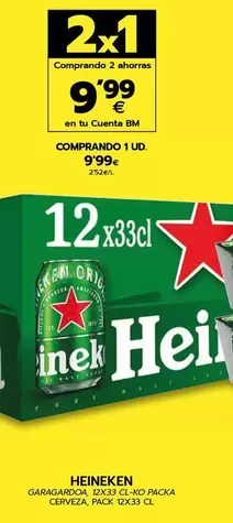 Oferta de Heineken - Cerveza por 9,99€ en BM Supermercados