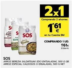 Oferta de Sos - Arroz Especial Caldosos O Ensaladas por 1,61€ en BM Supermercados