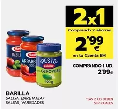 Oferta de Barilla - Salsas por 2,99€ en BM Supermercados