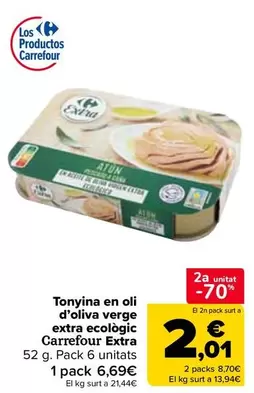 Oferta de Carrefour - Atún En Aceite De Oliva Virgen Extra Ecologico Extra en Carrefour