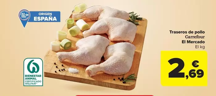 Oferta de Carrefour - Traseros De Pollo El Mercado  por 2,69€ en Carrefour Market