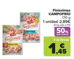 Oferta de Campofrío - Finissimas por 2,89€ en Carrefour Market