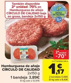 Oferta de Circulo De Calidad - Hamburguesa De Añojo por 3,89€ en Carrefour Market