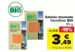 Oferta de Carrefour Bio - Salmón Ahumado por 3,49€ en Carrefour Market