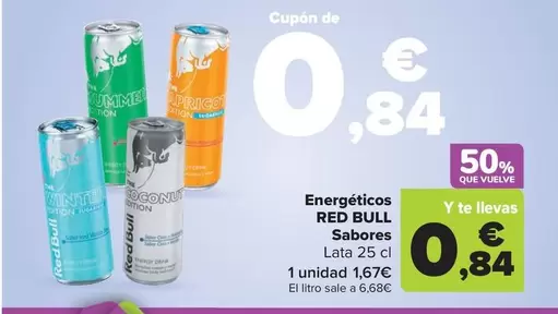 Oferta de Red Bull - Energéticos  por 1,67€ en Carrefour Market