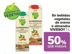 Oferta de ViveSoy - Bebidas Vegetales De Avena O Almendra en Carrefour Market