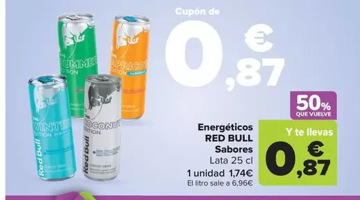 Oferta de Red Bull - Energéticos  por 1,74€ en Carrefour Market