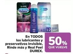 Oferta de Durex - Lubricantes Y Preservativos Invisible, Rinde Más Y Real Feel  en Carrefour Market