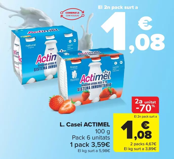 Oferta de Actimel - L-Casei por 3,59€ en Carrefour Market