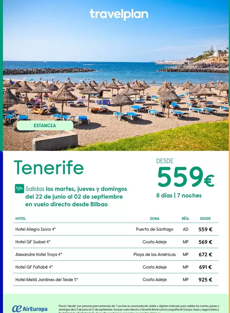 Oferta de Travelplan - Tenerife por 559€ en Travelplan