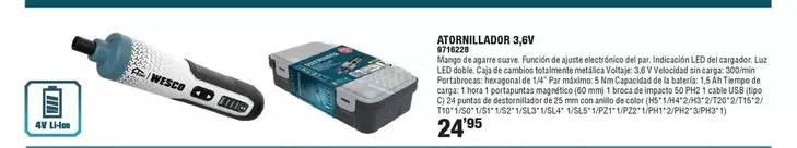 Oferta de Atornillador 3.6V por 24,95€ en Cifec